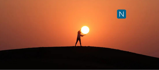 Sun representing different wavelengths used in photobiomodulation: 800nm, 850nm, and 1070nm, with a person exercising in the sun.